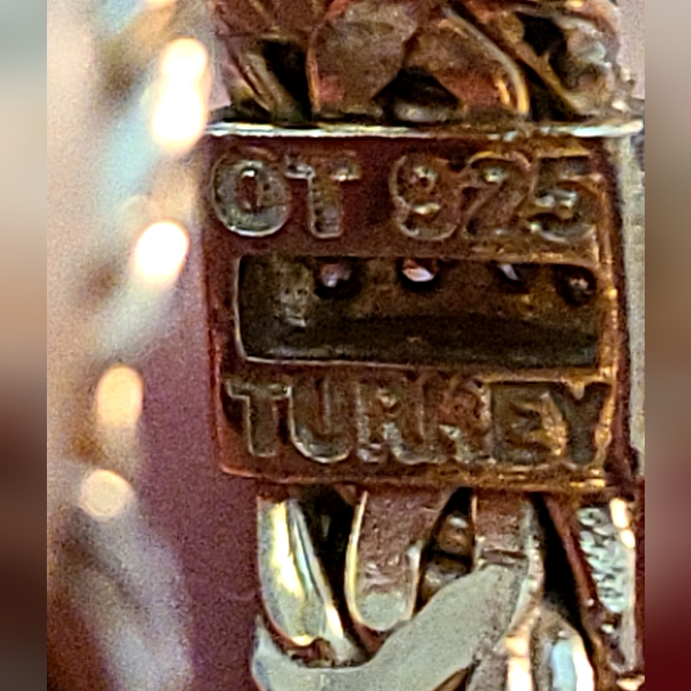 OT Sterling Silver 925 TURKEY Gold Plated Byzantine Diamond Ring 8.75 Unisex - Picture 6 of 6